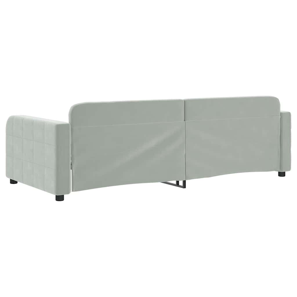 Day Bed without Mattress Light Grey 90x190 cm Single Velvet