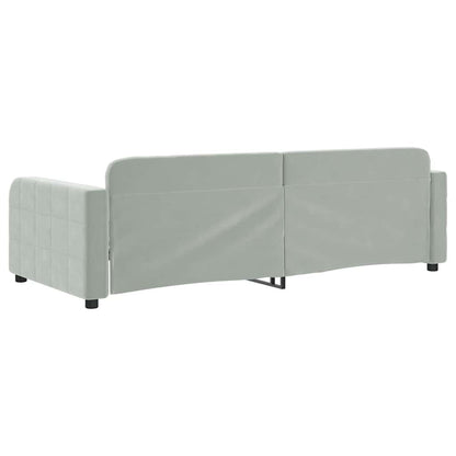 Day Bed without Mattress Light Grey 90x190 cm Single Velvet