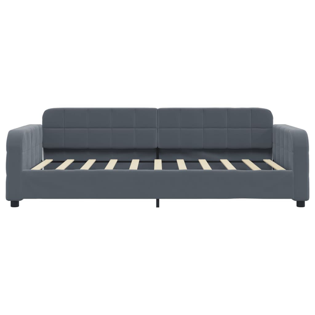 Day Bed without Mattress Dark Grey 90x190 cm Single Velvet