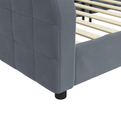 Day Bed without Mattress Dark Grey 90x190 cm Single Velvet