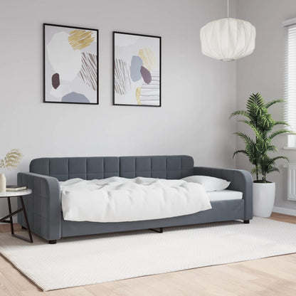 Day Bed without Mattress Dark Grey 90x190 cm Single Velvet