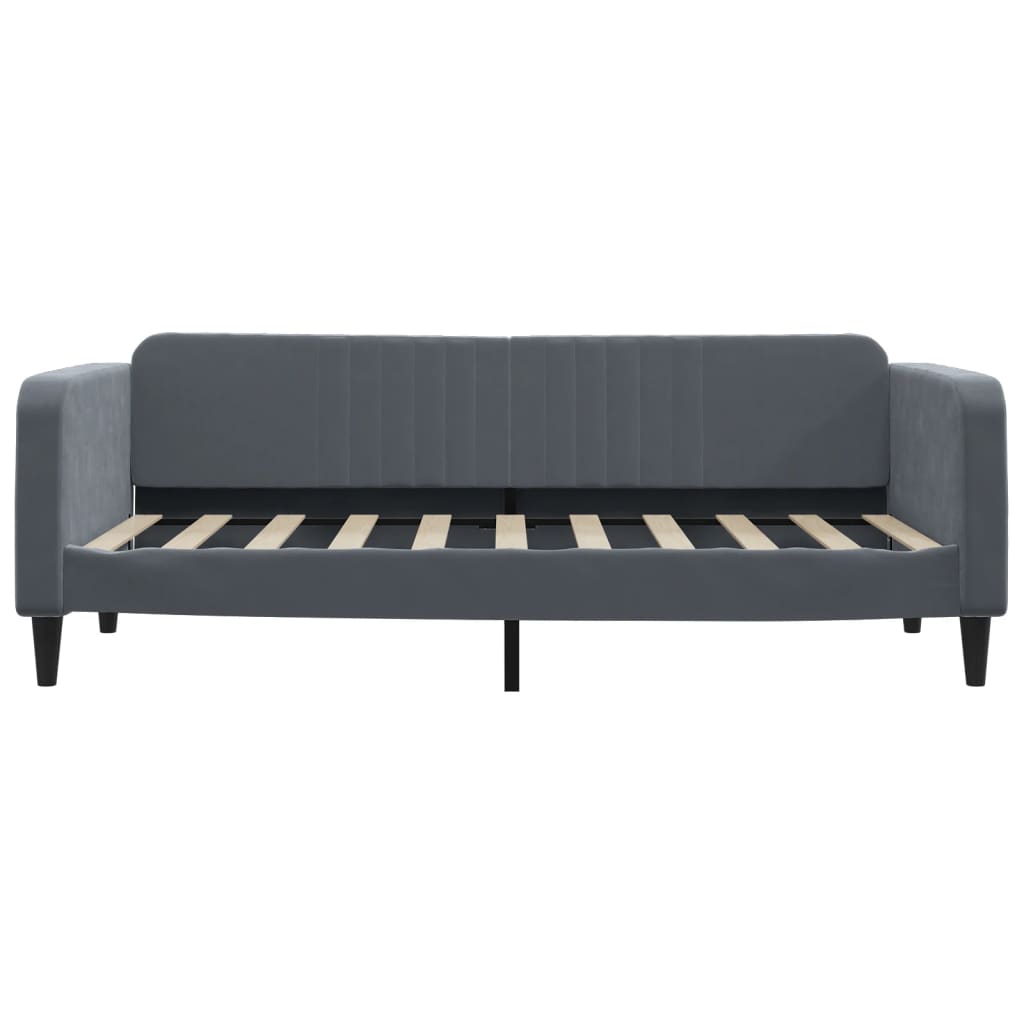 Day Bed without Mattress Dark Grey 90x190 cm Single Velvet