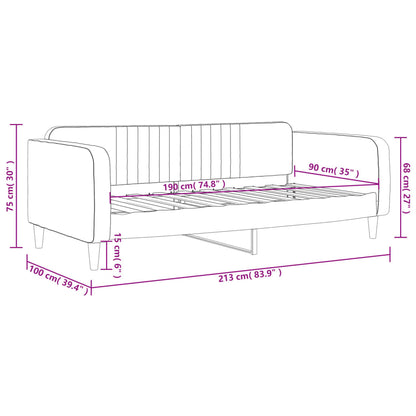 Day Bed without Mattress Dark Grey 90x190 cm Single Velvet