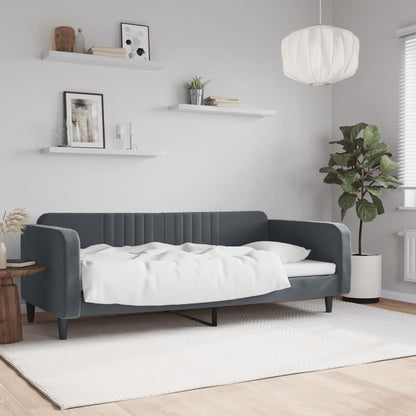 Day Bed without Mattress Dark Grey 90x190 cm Single Velvet