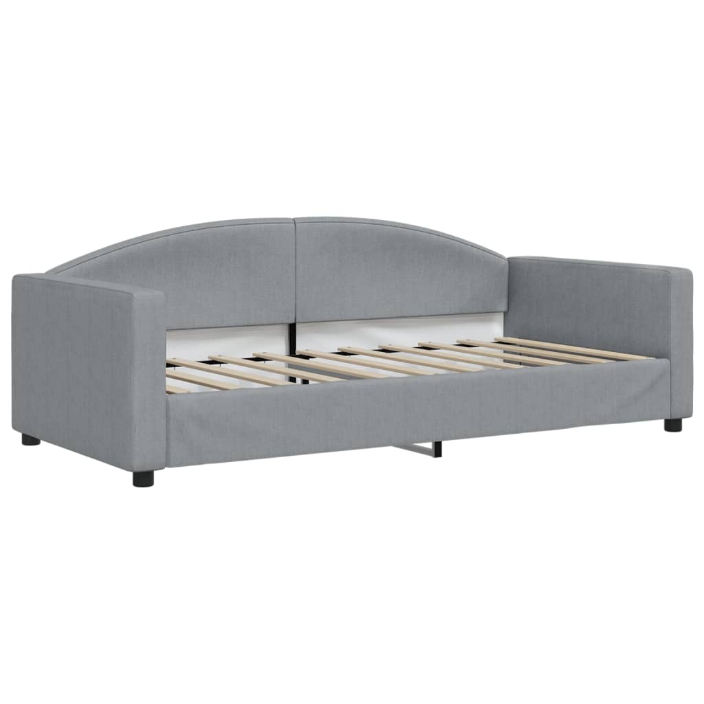 Day Bed without Mattress Light Grey 90x190 cm Single Fabric