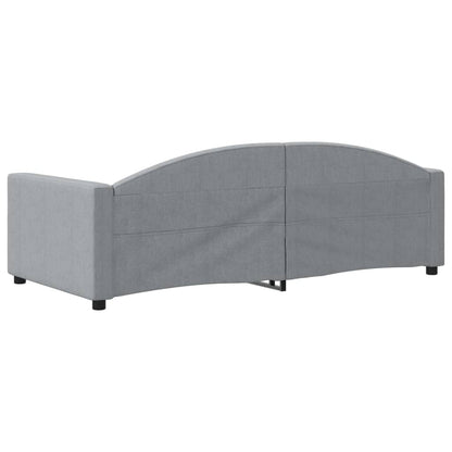 Day Bed without Mattress Light Grey 90x190 cm Single Fabric