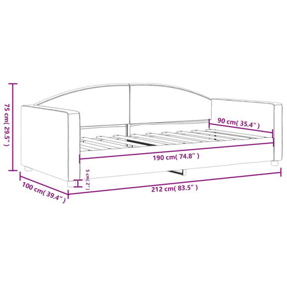 Day Bed without Mattress Light Grey 90x190 cm Single Fabric