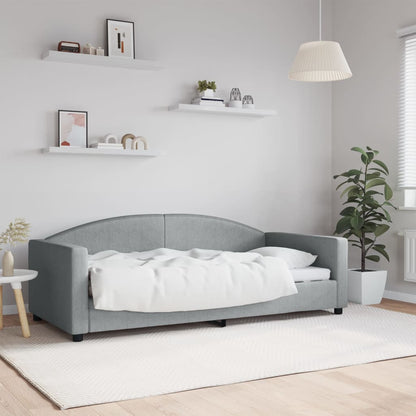 Day Bed without Mattress Light Grey 90x190 cm Single Fabric