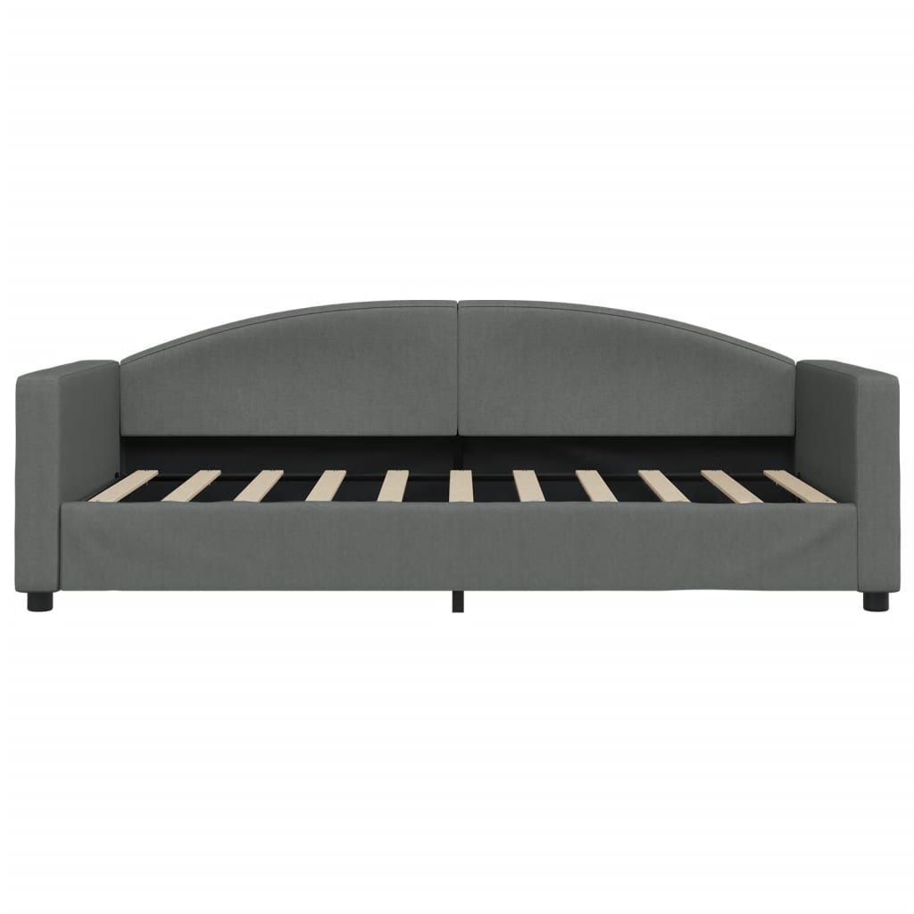 Day Bed without Mattress Dark Grey 90x190 cm Single Fabric