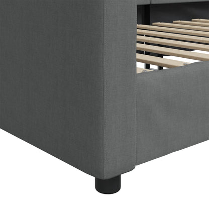 Day Bed without Mattress Dark Grey 90x190 cm Single Fabric