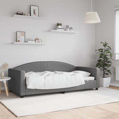 Day Bed without Mattress Dark Grey 90x190 cm Single Fabric