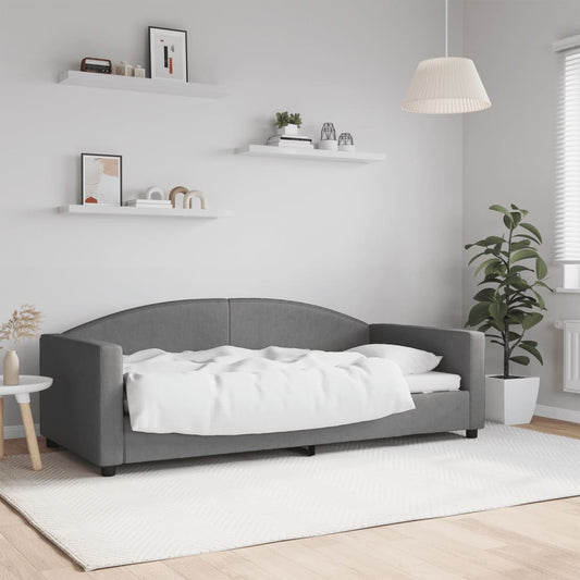 Day Bed without Mattress Dark Grey 90x190 cm Single Fabric