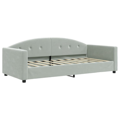 Day Bed without Mattress Light Grey 90x190 cm Single Velvet
