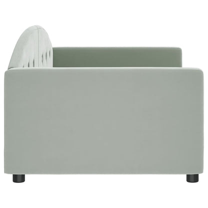 Day Bed without Mattress Light Grey 90x190 cm Single Velvet