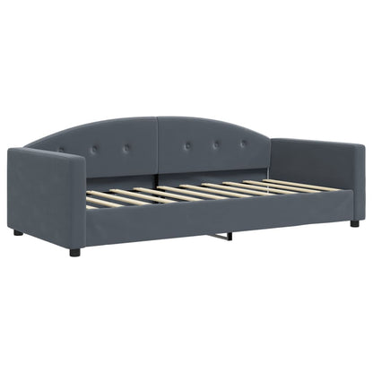 Day Bed without Mattress Dark Grey 90x190 cm Single Velvet