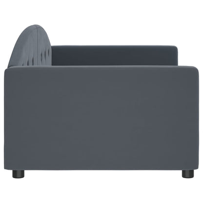 Day Bed without Mattress Dark Grey 90x190 cm Single Velvet