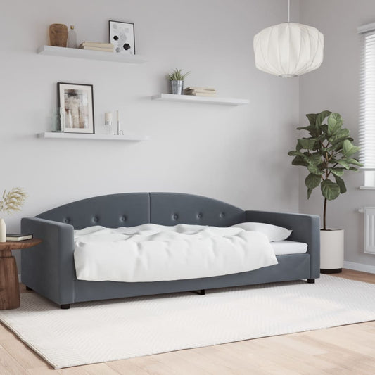 Day Bed without Mattress Dark Grey 90x190 cm Single Velvet