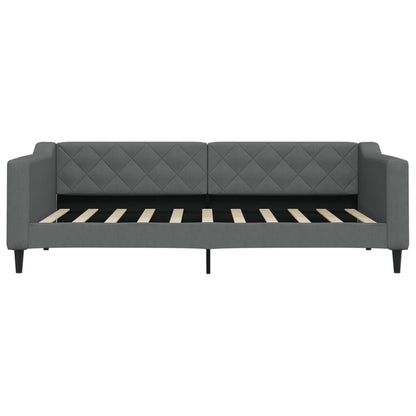 Day Bed without Mattress Dark Grey 90x190 cm Single Fabric