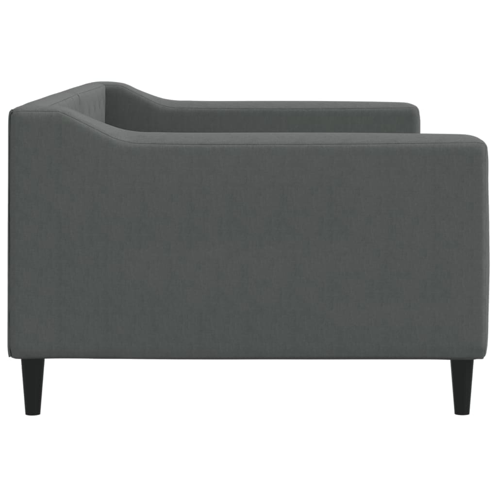 Day Bed without Mattress Dark Grey 90x190 cm Single Fabric