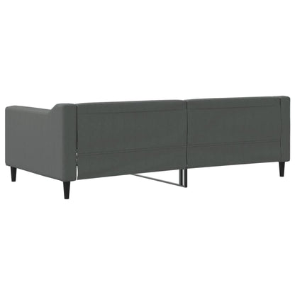 Day Bed without Mattress Dark Grey 90x190 cm Single Fabric