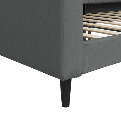 Day Bed without Mattress Dark Grey 90x190 cm Single Fabric