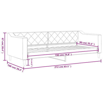 Day Bed without Mattress Dark Grey 90x190 cm Single Fabric