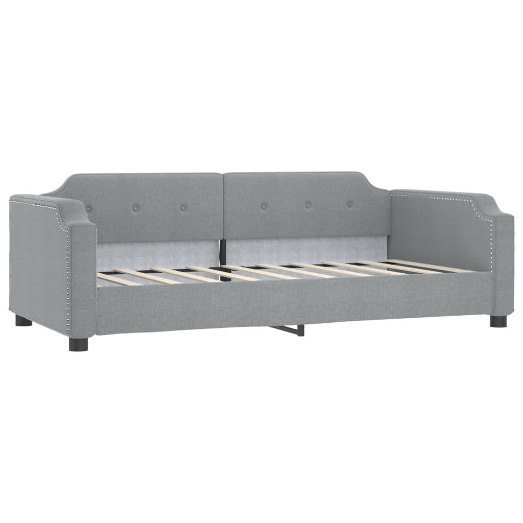 Day Bed without Mattress Light Grey 90x190 cm Single Fabric