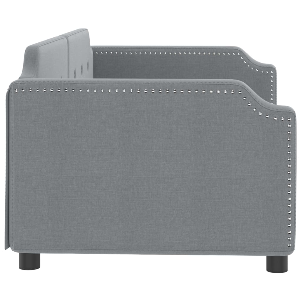 Day Bed without Mattress Light Grey 90x190 cm Single Fabric