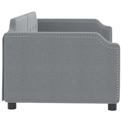Day Bed without Mattress Light Grey 90x190 cm Single Fabric