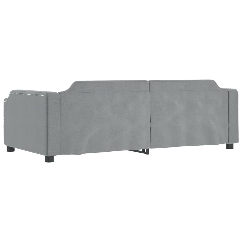 Day Bed without Mattress Light Grey 90x190 cm Single Fabric