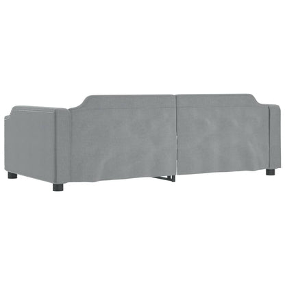 Day Bed without Mattress Light Grey 90x190 cm Single Fabric