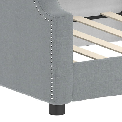 Day Bed without Mattress Light Grey 90x190 cm Single Fabric