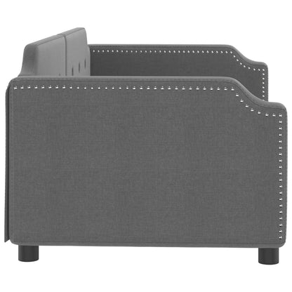 Day Bed without Mattress Dark Grey 90x190 cm Single Fabric