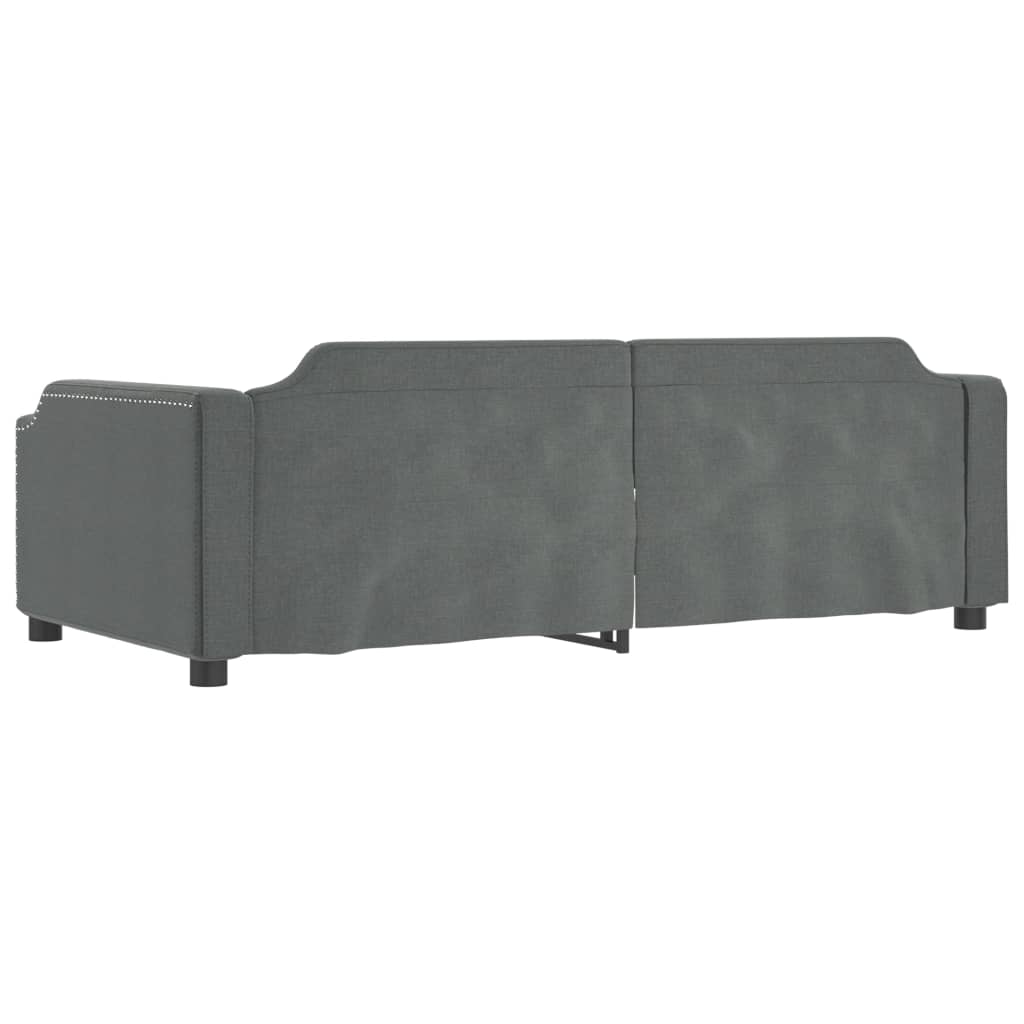 Day Bed without Mattress Dark Grey 90x190 cm Single Fabric