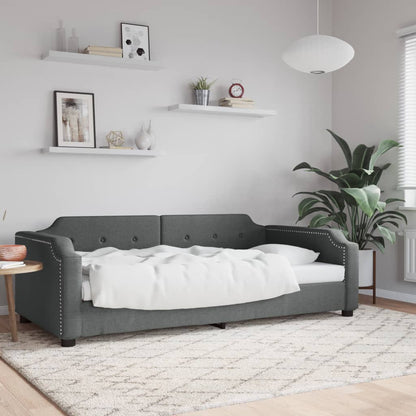 Day Bed without Mattress Dark Grey 90x190 cm Single Fabric