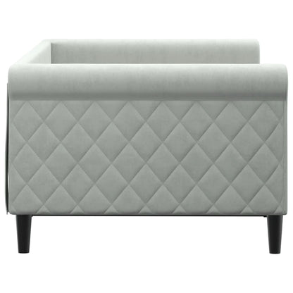 Day Bed without Mattress Light Grey 90x190 cm Single Velvet