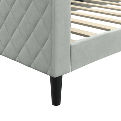 Day Bed without Mattress Light Grey 90x190 cm Single Velvet