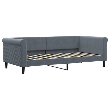 Day Bed without Mattress Dark Grey 90x190 cm Single Velvet