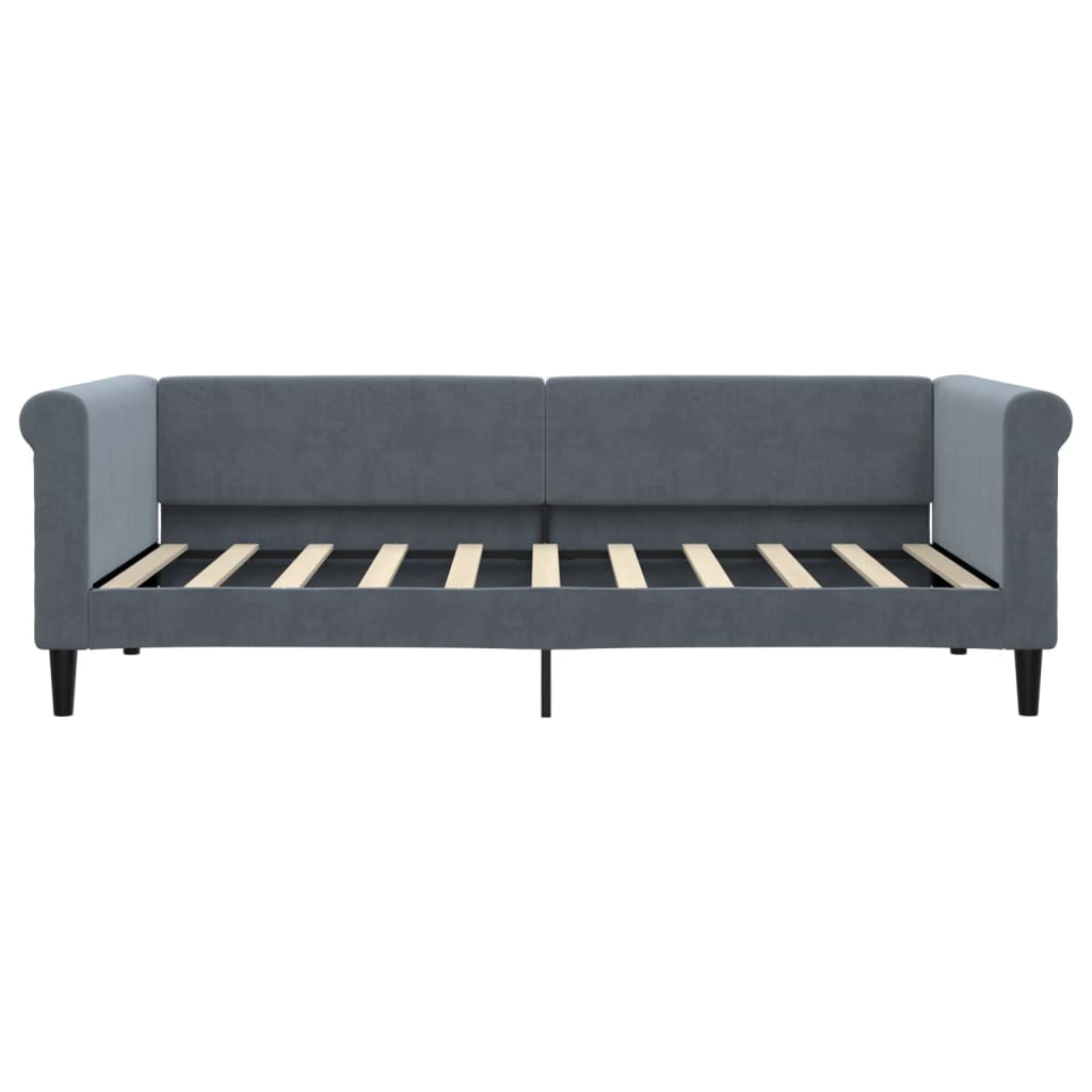 Day Bed without Mattress Dark Grey 90x190 cm Single Velvet
