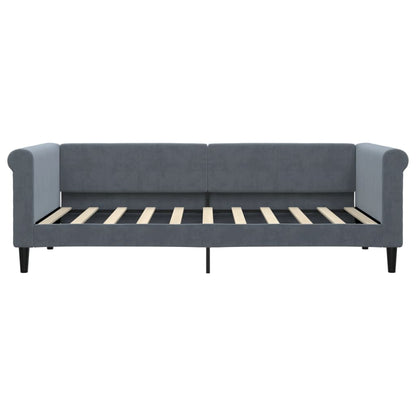 Day Bed without Mattress Dark Grey 90x190 cm Single Velvet