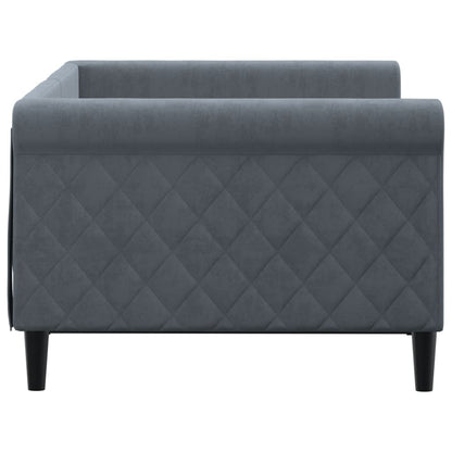 Day Bed without Mattress Dark Grey 90x190 cm Single Velvet