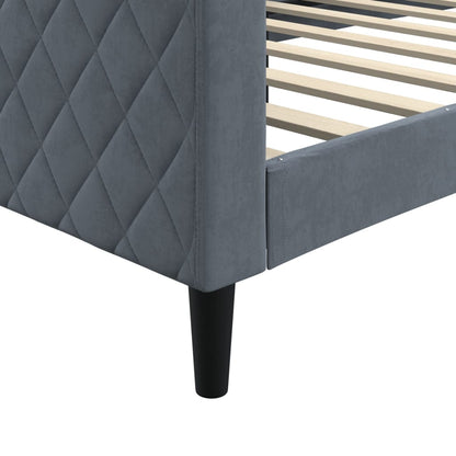 Day Bed without Mattress Dark Grey 90x190 cm Single Velvet