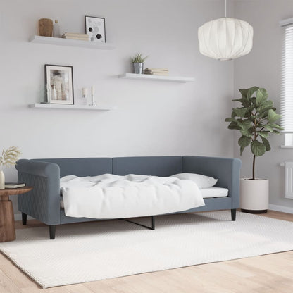 Day Bed without Mattress Dark Grey 90x190 cm Single Velvet