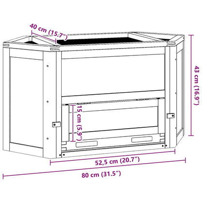 Hamster Cage 80x40x43 cm Solid Wood Fir