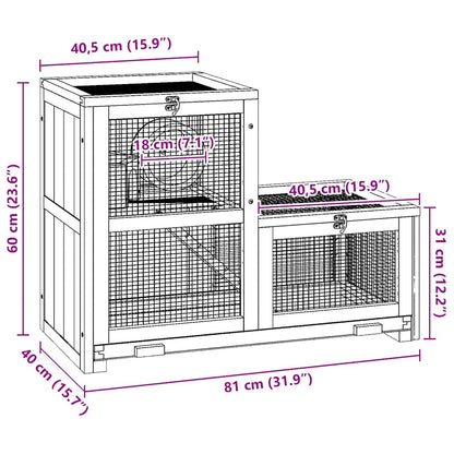 Hamster Cage 81x40x60 cm Solid Wood Fir