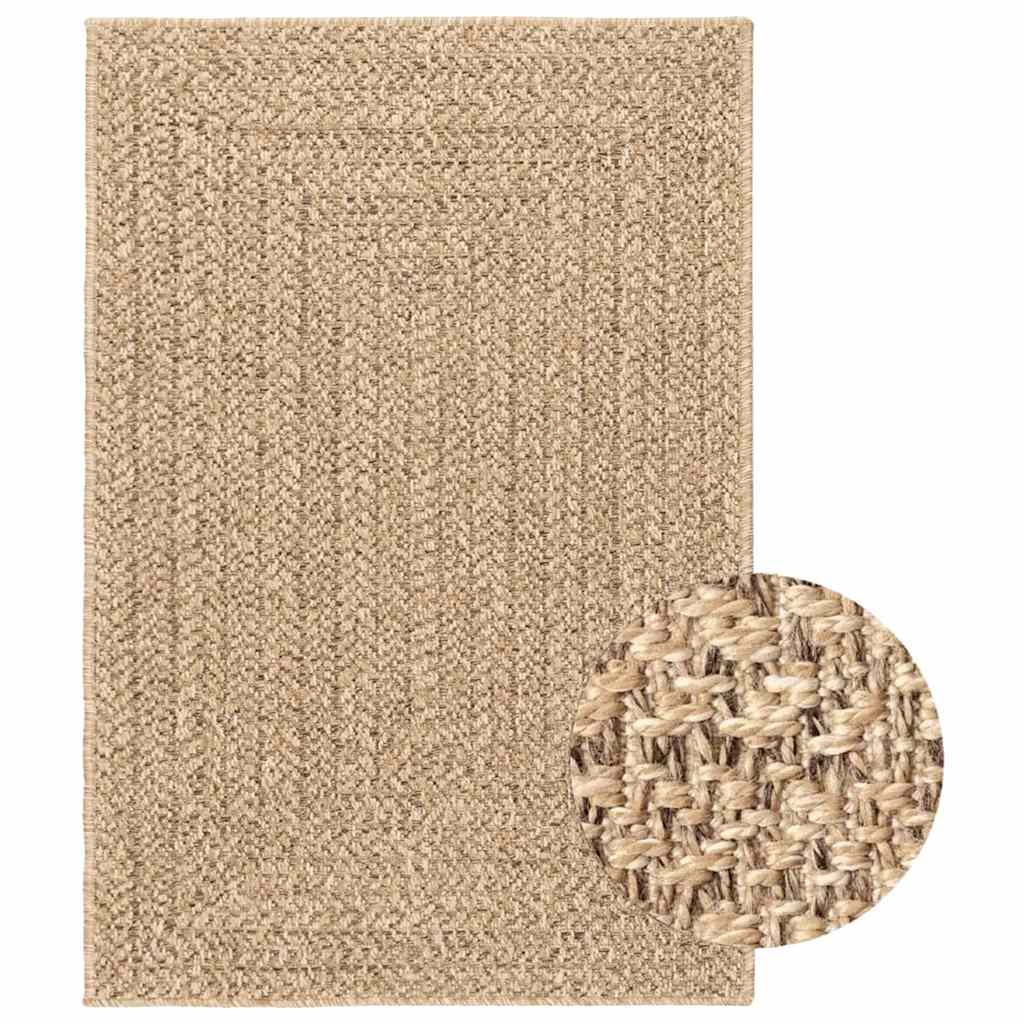 Rug ZIZUR 140x200 cm Jute Look Indoor and Outdoor