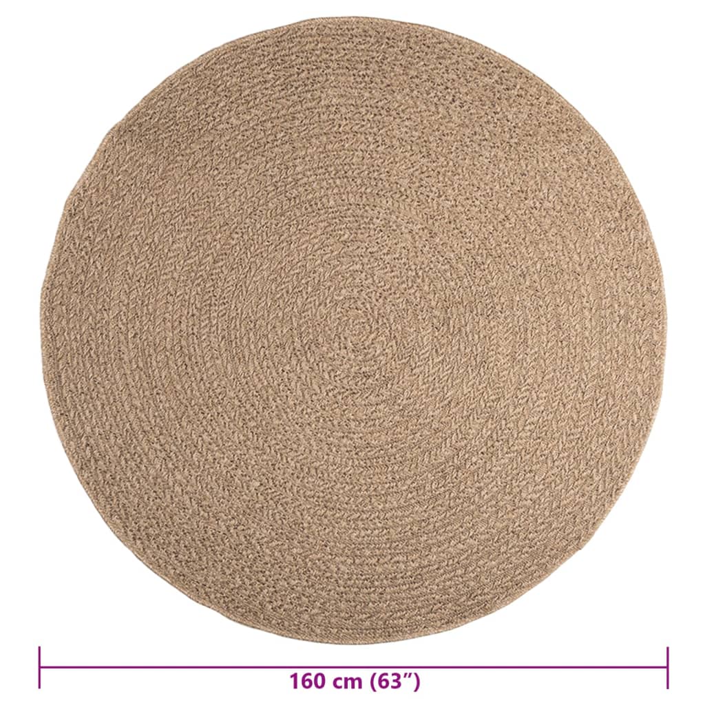 Rug ZIZUR 160 cm Jute Look Indoor and Outdoor
