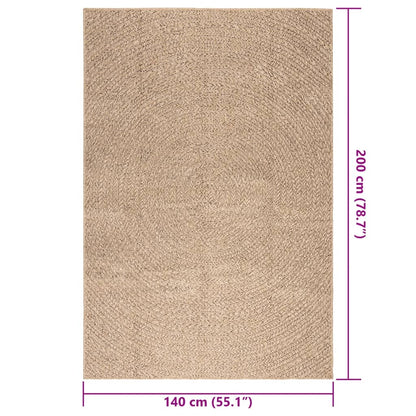 Rug ZIZUR 140x200 cm Jute Look Indoor and Outdoor