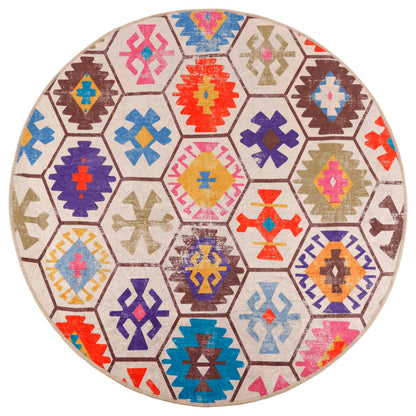 Rug Washable Multicolour Ø 120 cm