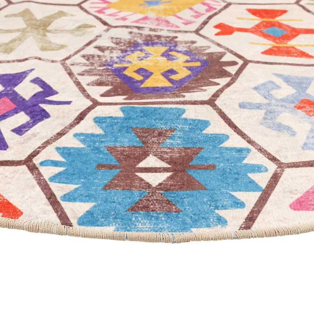 Rug Washable Multicolour Ø 120 cm